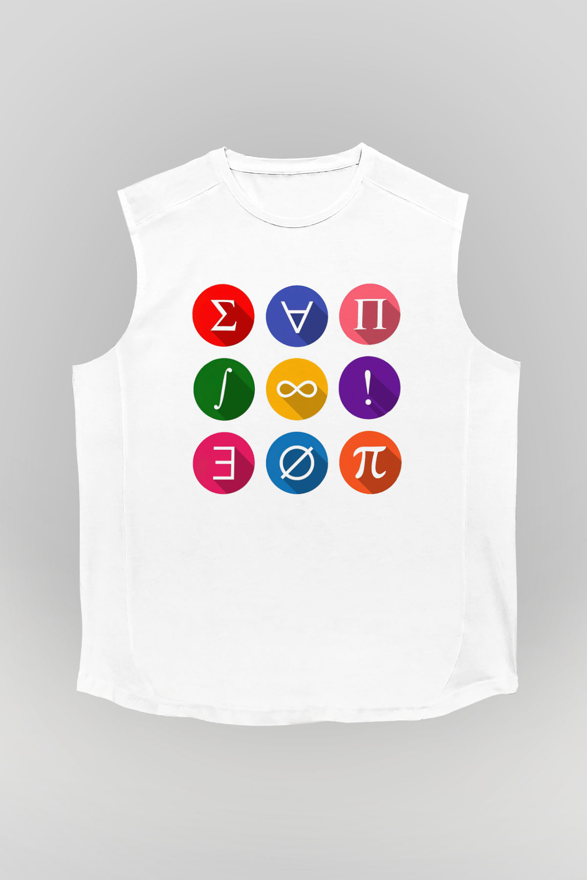 Matematikçi Beyaz Unisex Kolsuz Tişört