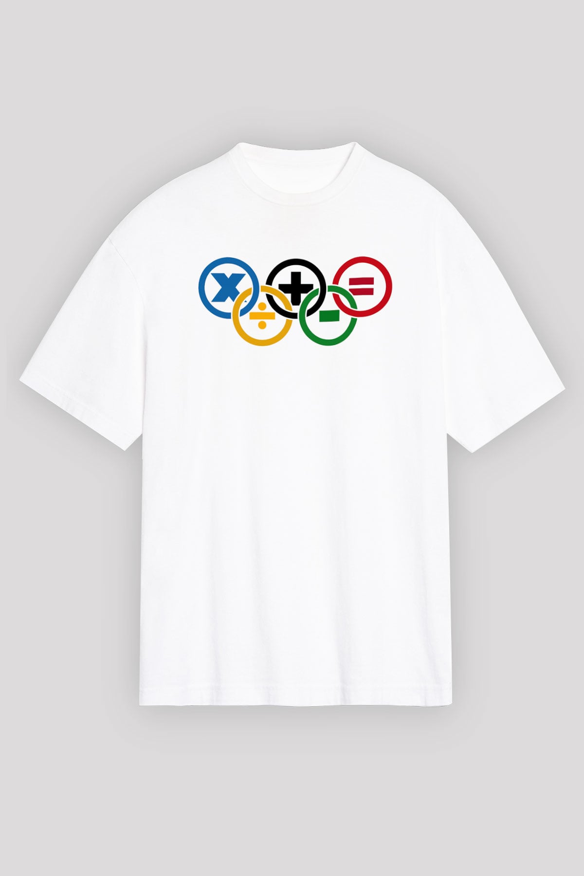Matematikçi Beyaz Unisex Oversize Tişört T-Shirt