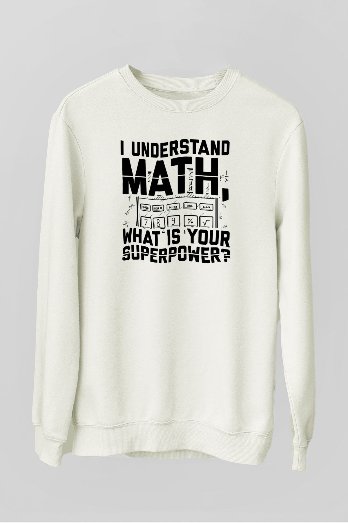 Matematikçi Beyaz Unisex Sweatshirt