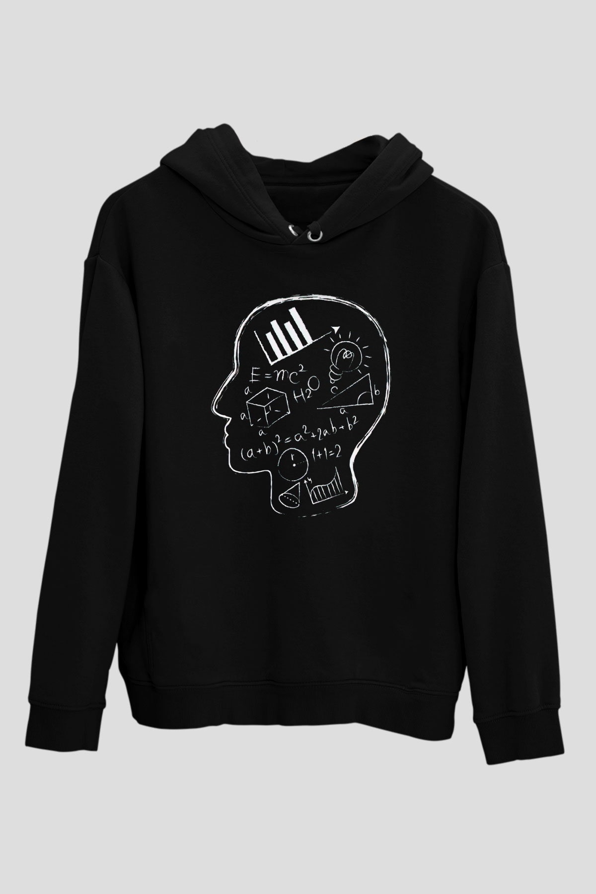 Matematikçi Siyah Unisex Kapşonlu Sweatshirt