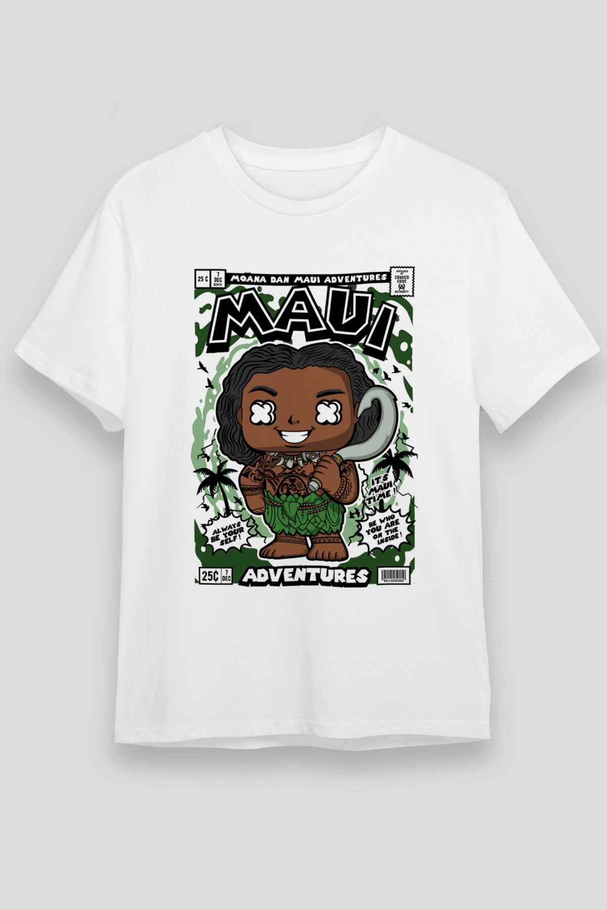 Maui Baskılı Unisex Beyaz Tişört
