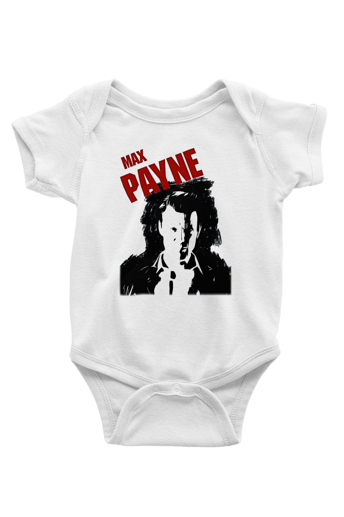 Max Payne Baskılı Beyaz Unisex Bebek Body - Zıbın