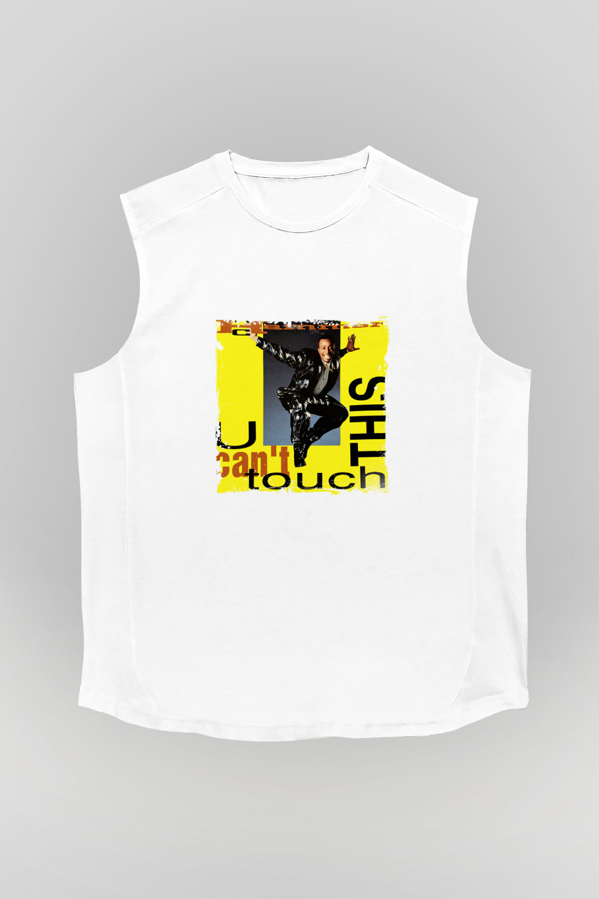 MC Hammer Baskılı Unisex Beyaz Kolsuz Tişört