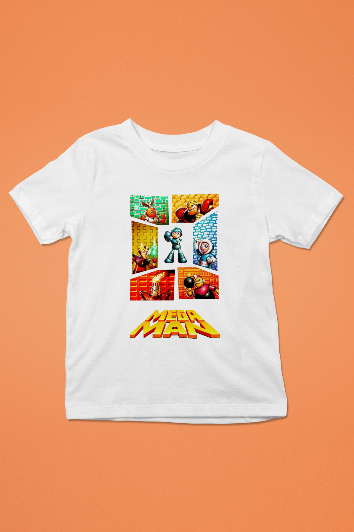 Mega Man Beyaz Unisex Çocuk Tişört
