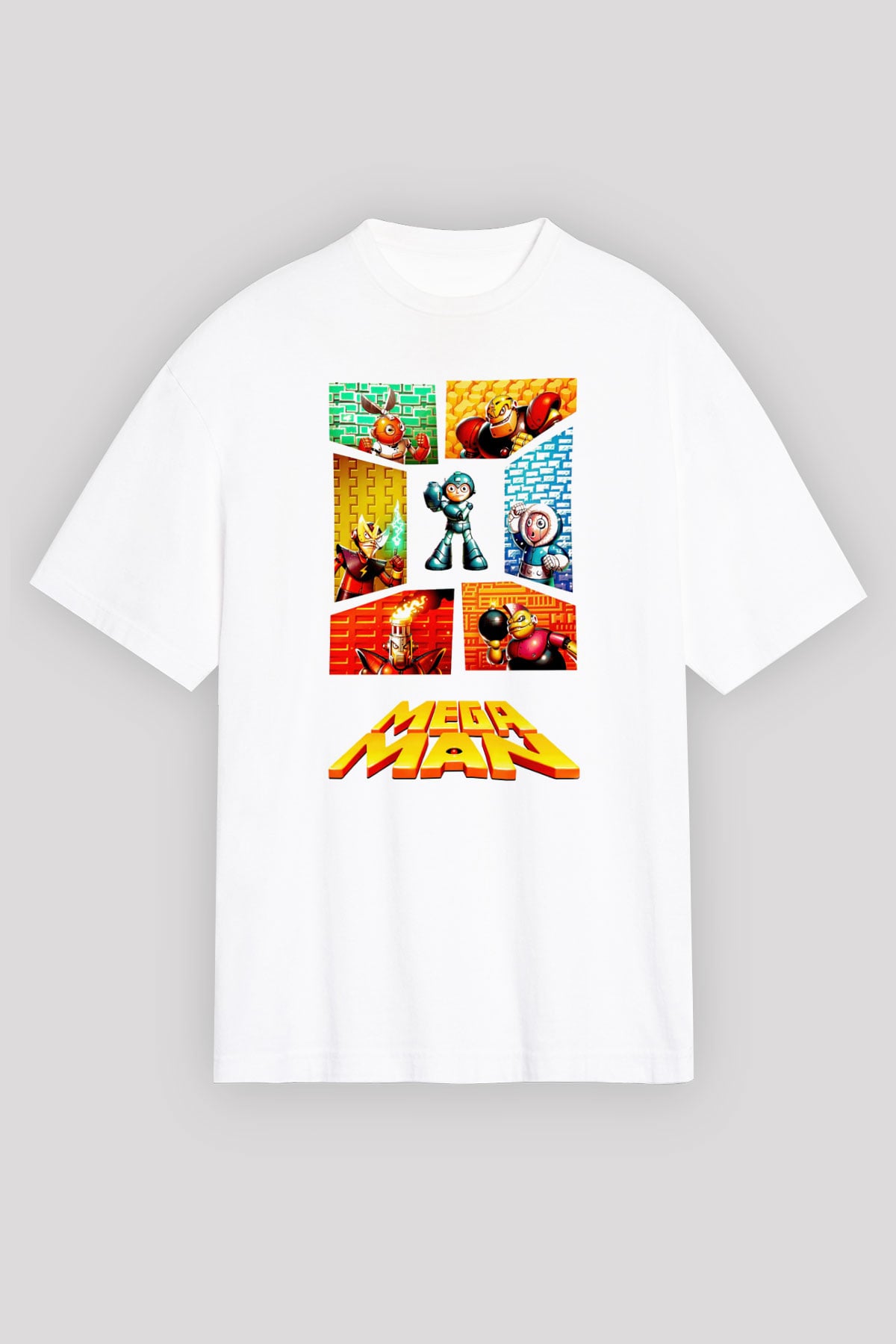 Mega Man Beyaz Unisex Tişört T-Shirt