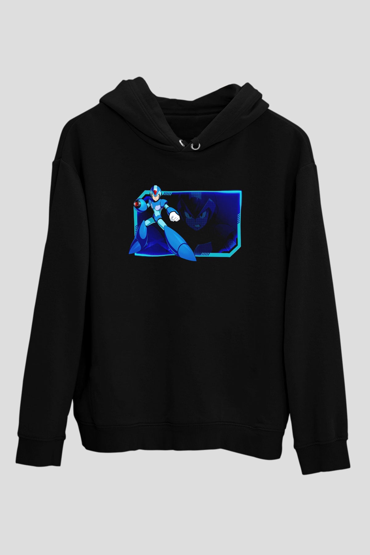 Mega Man Siyah Unisex Hoodie