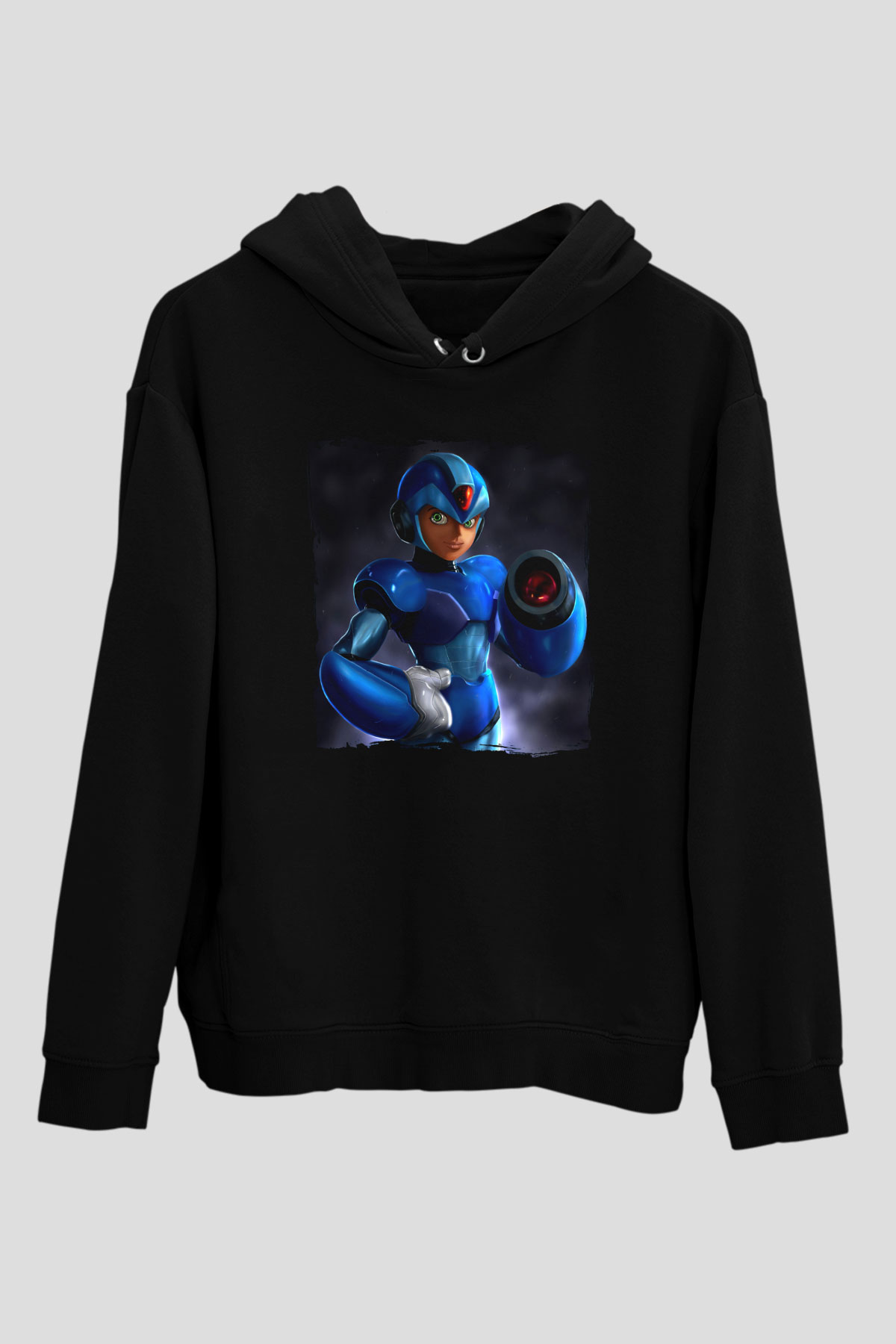 Mega Man Siyah Unisex Hoodie