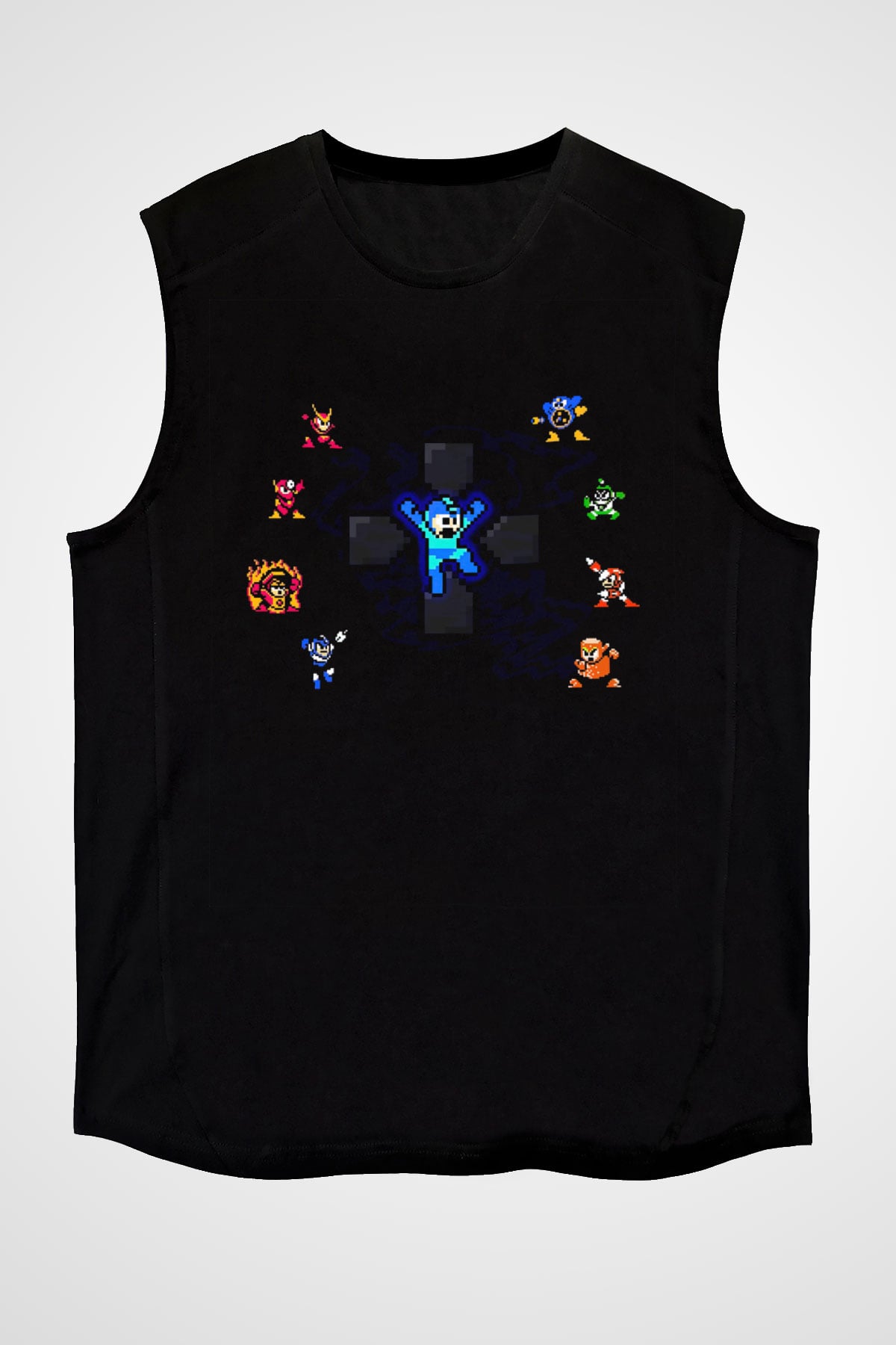 Mega Man Siyah Unisex  Kolsuz Tişört