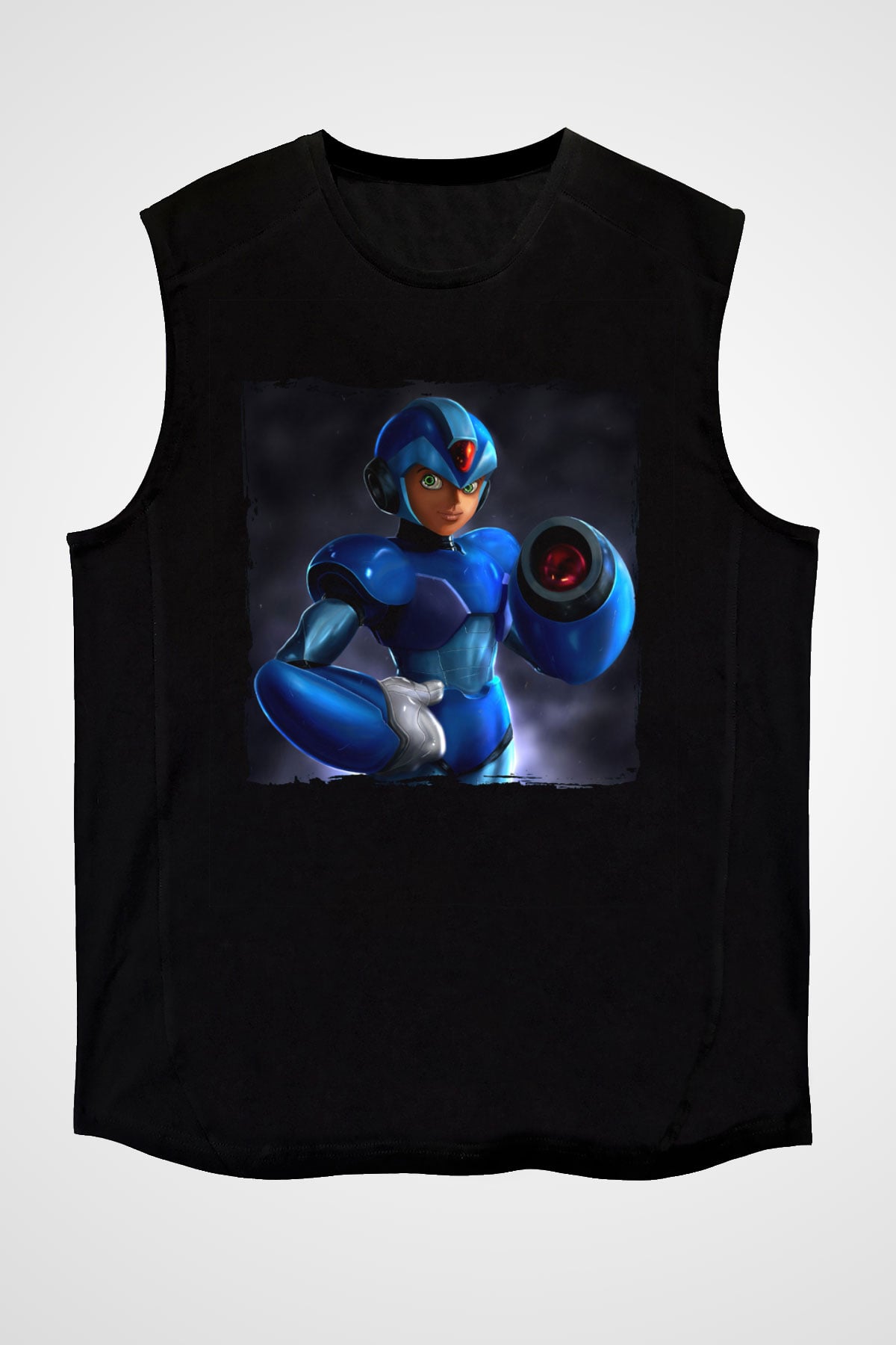 Mega Man Siyah Unisex Kolsuz Tişört