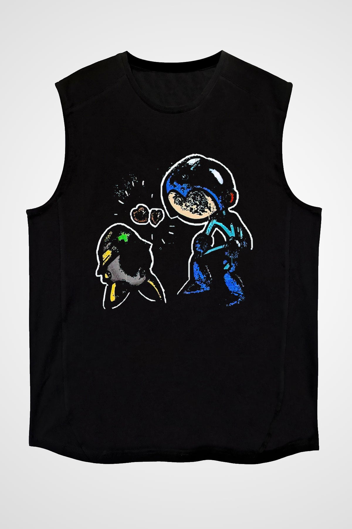 Mega Man Siyah Unisex  Kolsuz Tişört