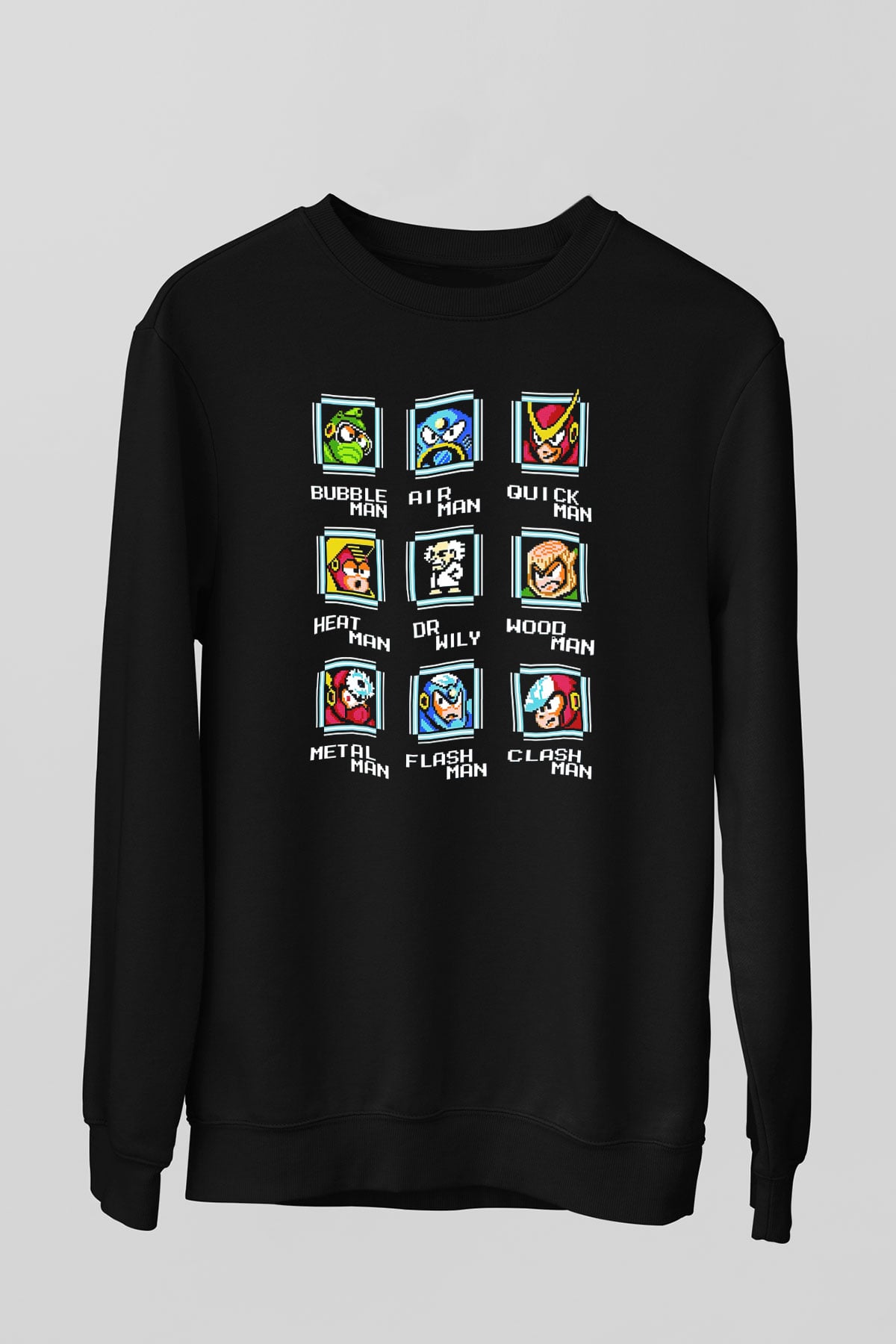 Mega Man Siyah Unisex  Sweatshirt