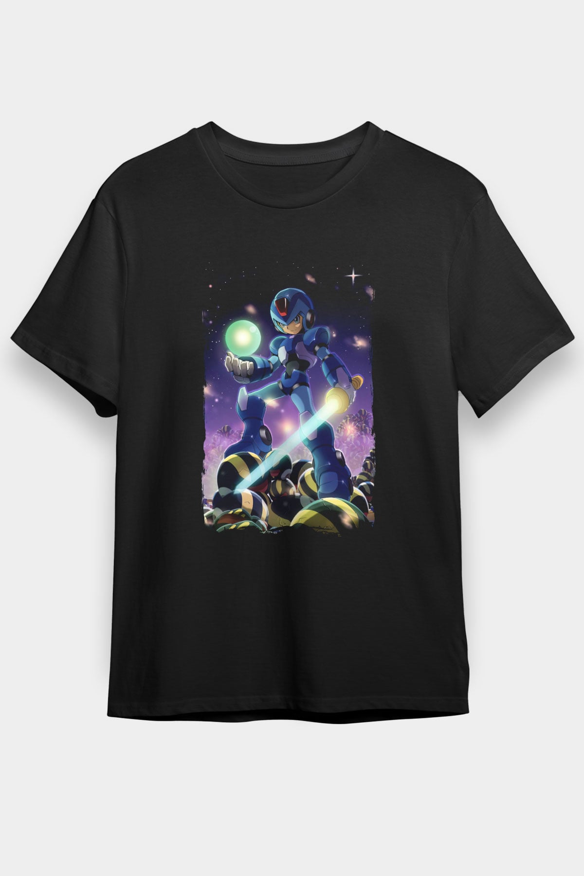 Mega Man Siyah Unisex Tişört T-Shirt