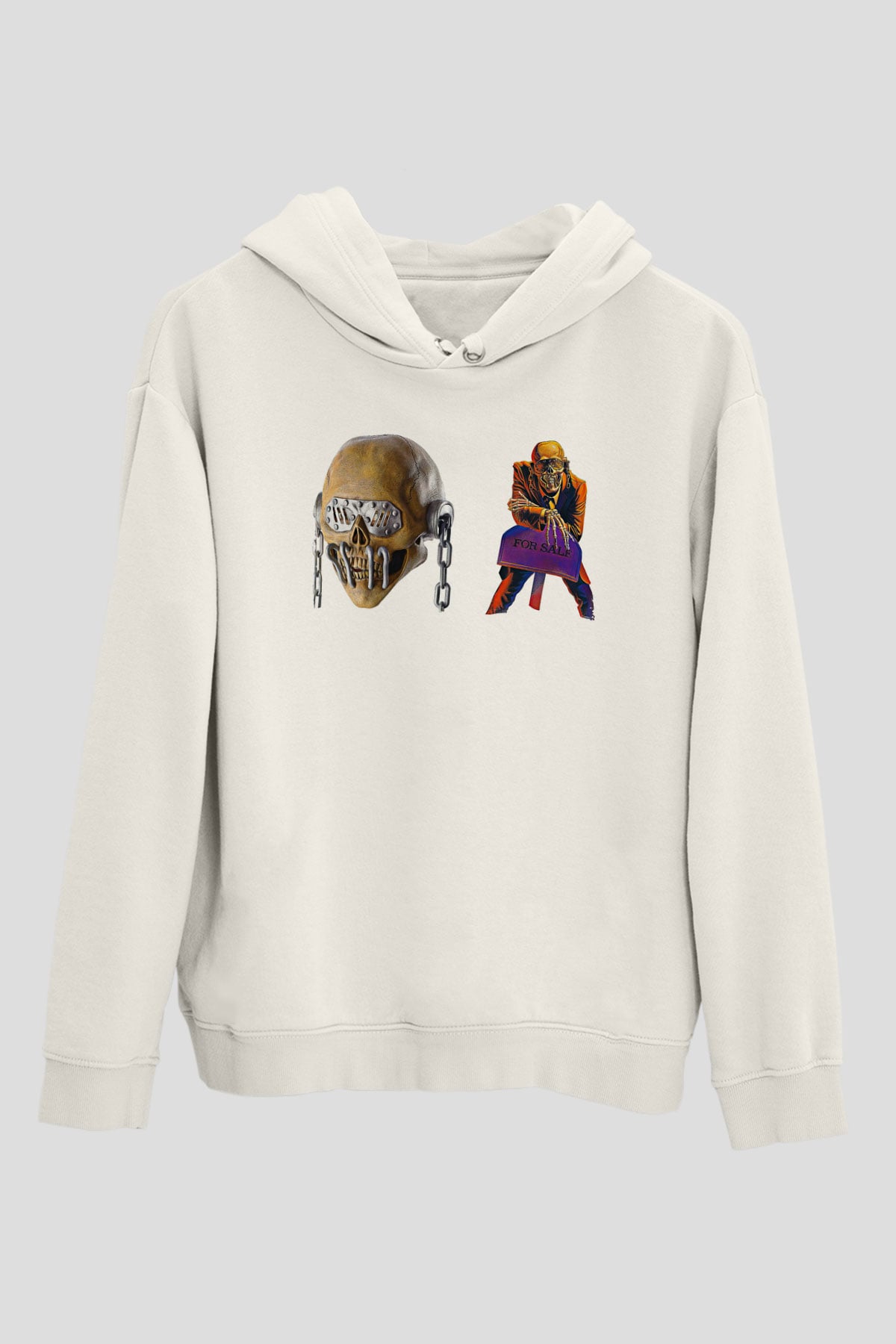 Megadeth Baskılı Beyaz Unisex Kapüşonlu Sweatshirt