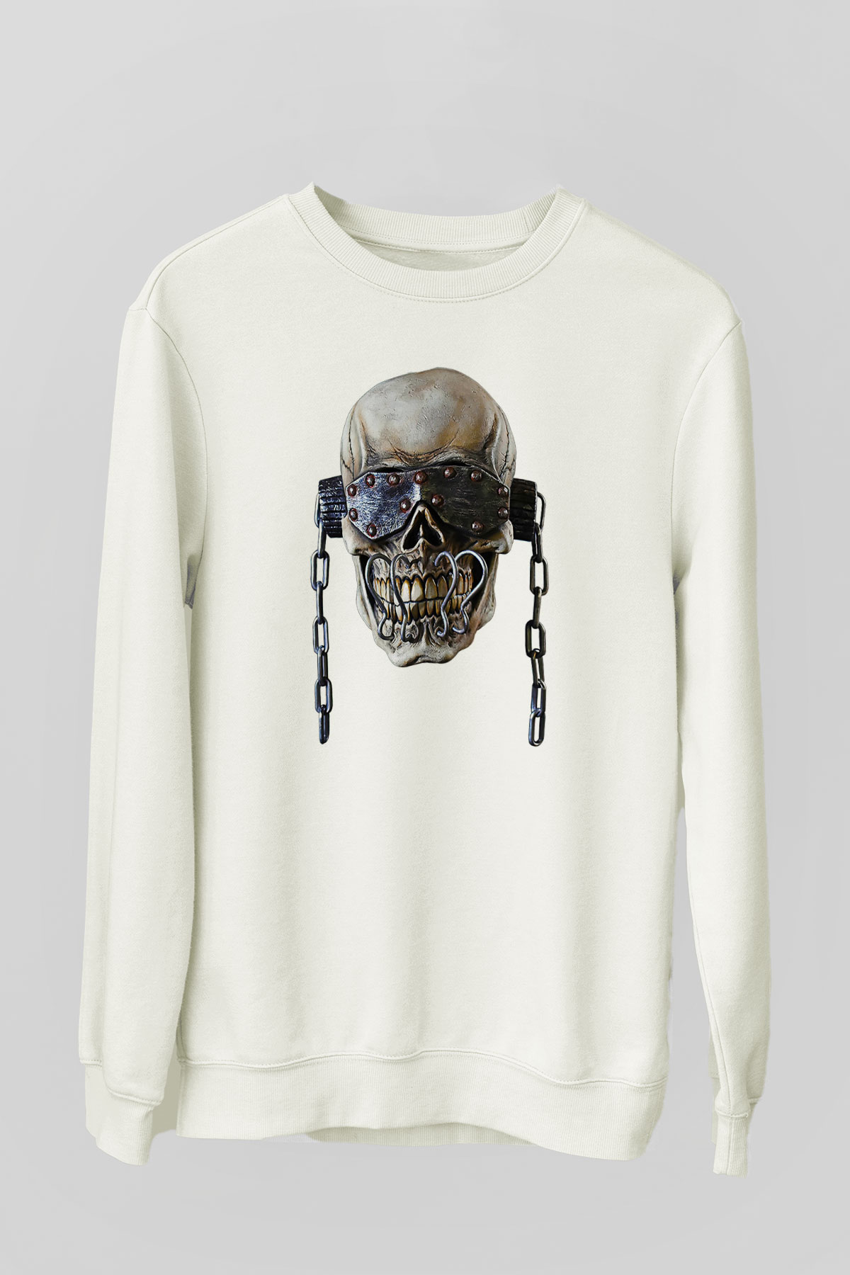 Megadeth Baskılı Beyaz Unisex Sweatshirt