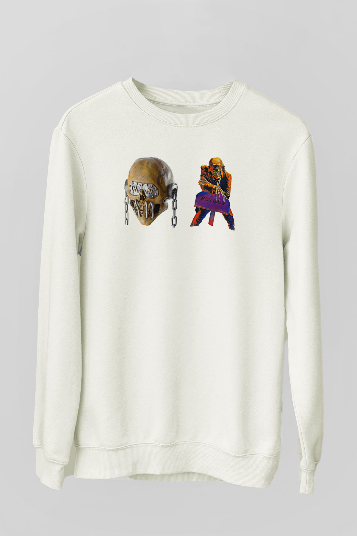 Megadeth Baskılı Beyaz Unisex Sweatshirt