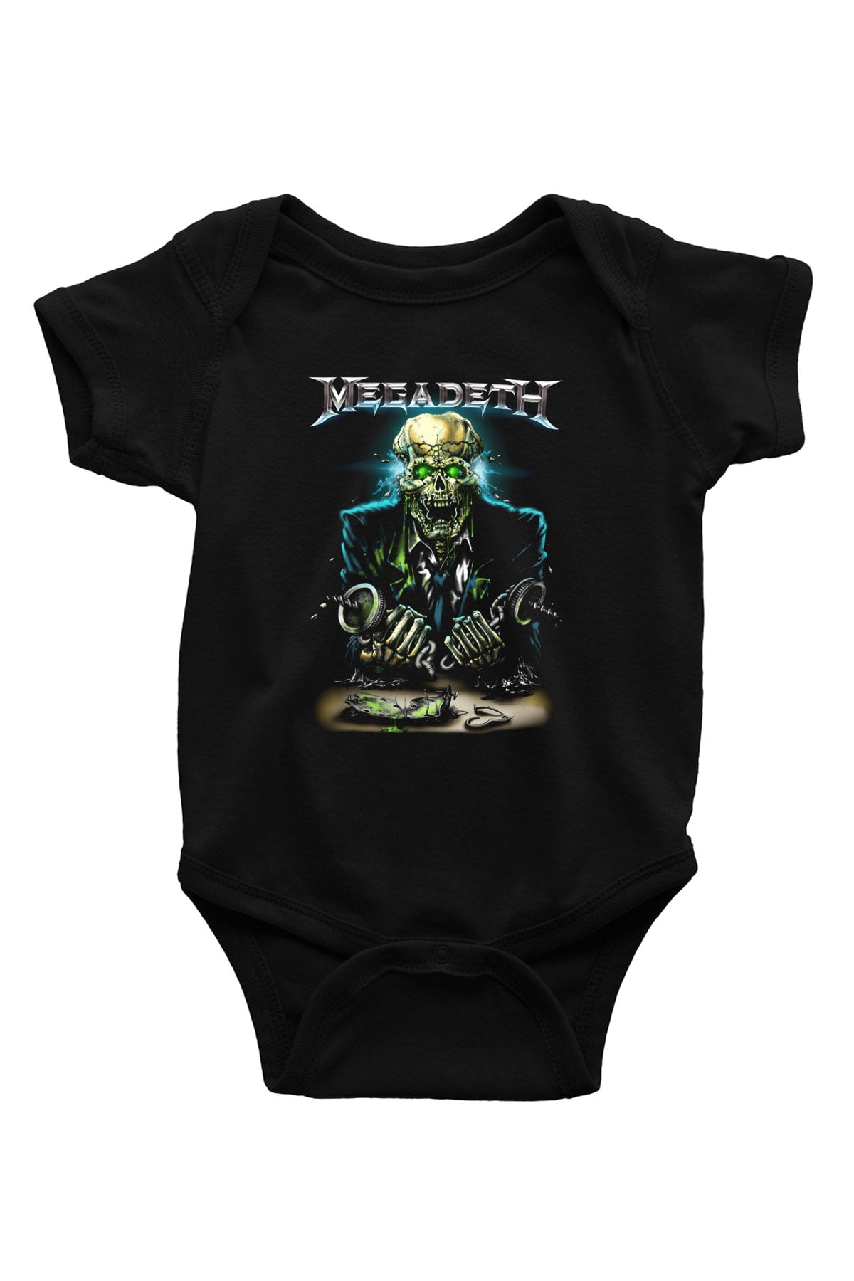 Megadeth Baskılı Siyah Bebek Body - Zıbın