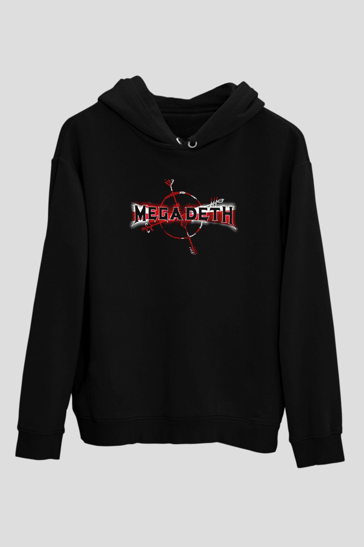 Megadeth Baskılı Unisex Siyah Kapüşonlu Sweatshirt