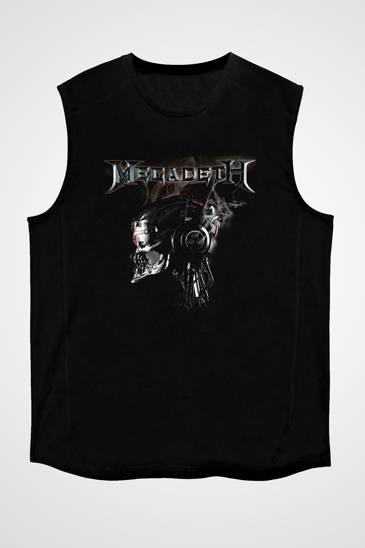Megadeth Baskılı Unisex Siyah Kolsuz Tişört - Tshirt