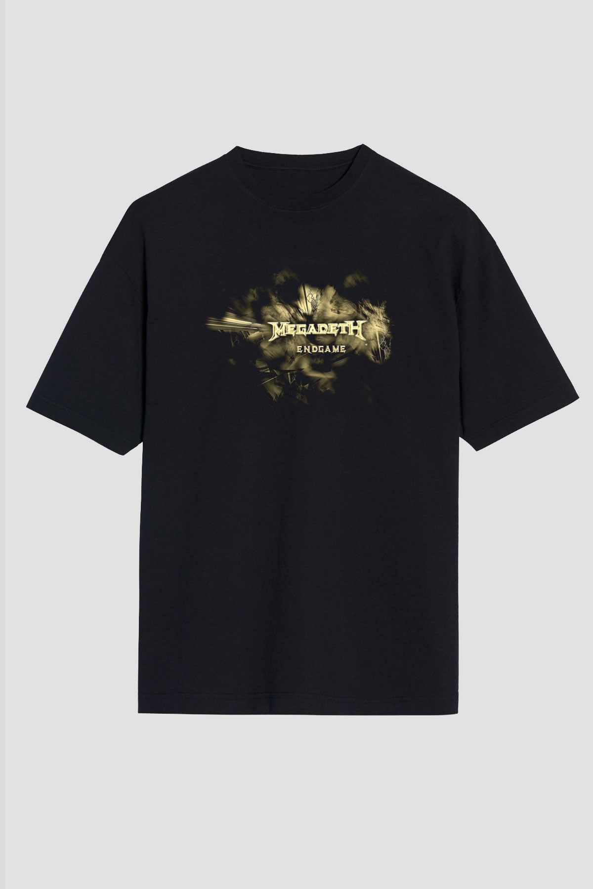 Megadeth Baskılı Unisex Siyah Oversize Tişört - Tshirt