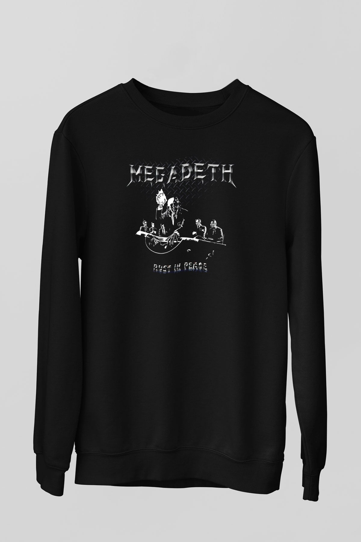 Megadeth Baskılı Unisex Siyah Sweatshirt