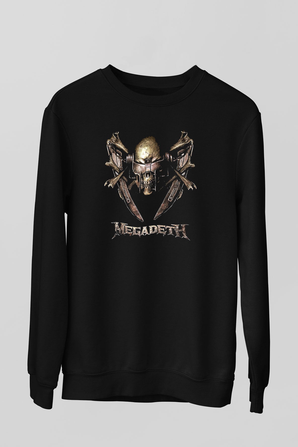 Megadeth Baskılı Unisex Siyah Sweatshirt