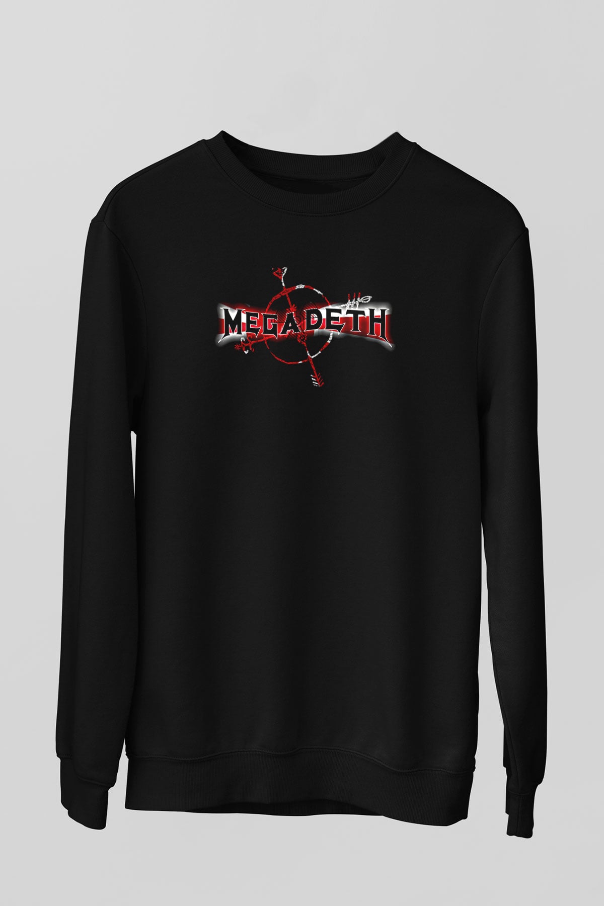 Megadeth Baskılı Unisex Siyah Sweatshirt