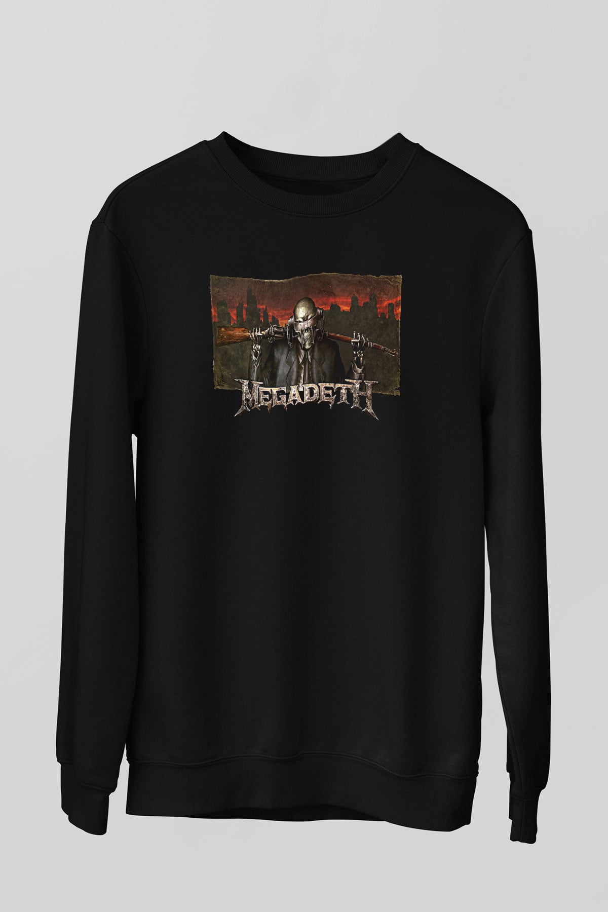 Megadeth Baskılı Unisex Siyah Sweatshirt