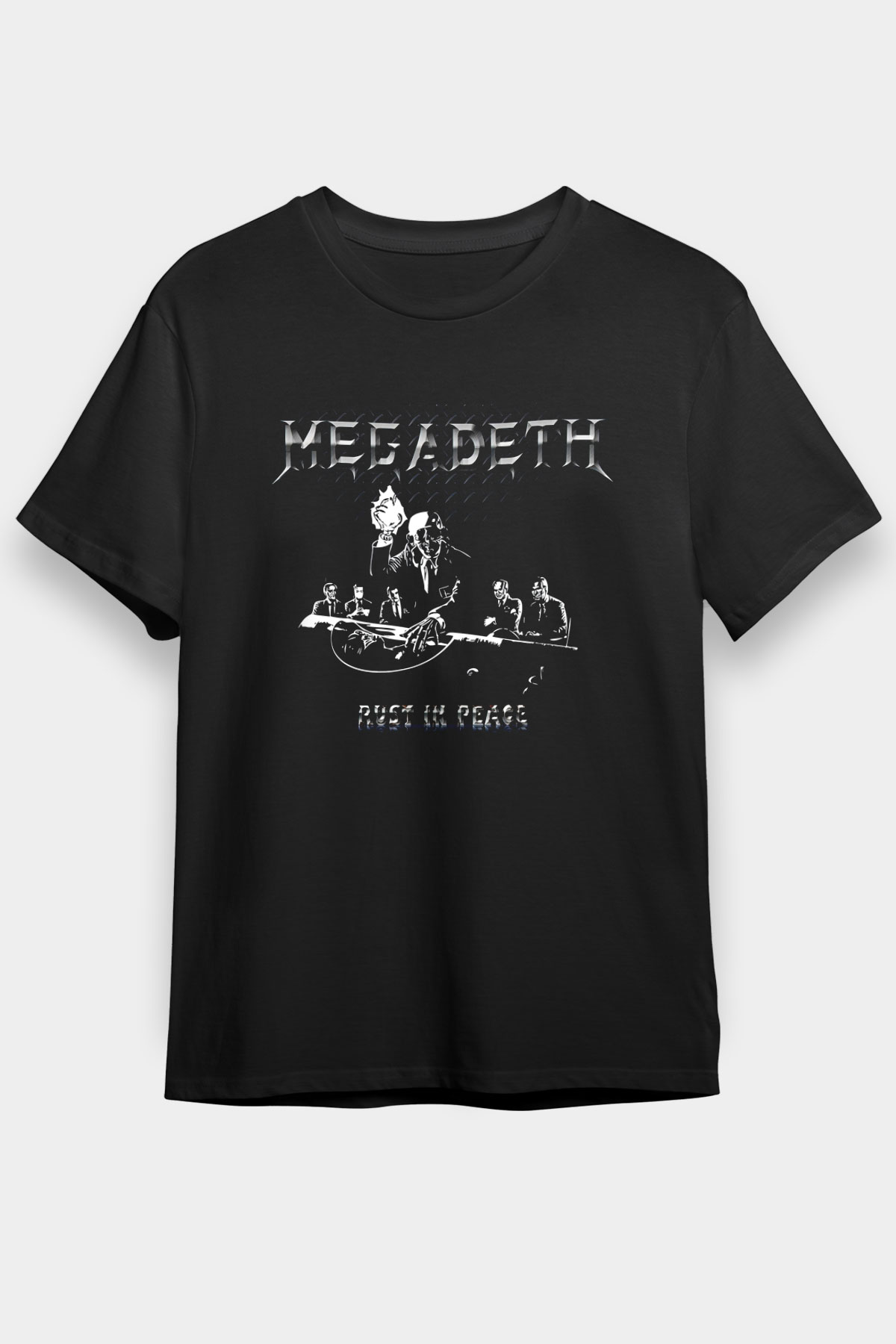 Megadeth Baskılı Unisex Siyah Tişört - Tshirt