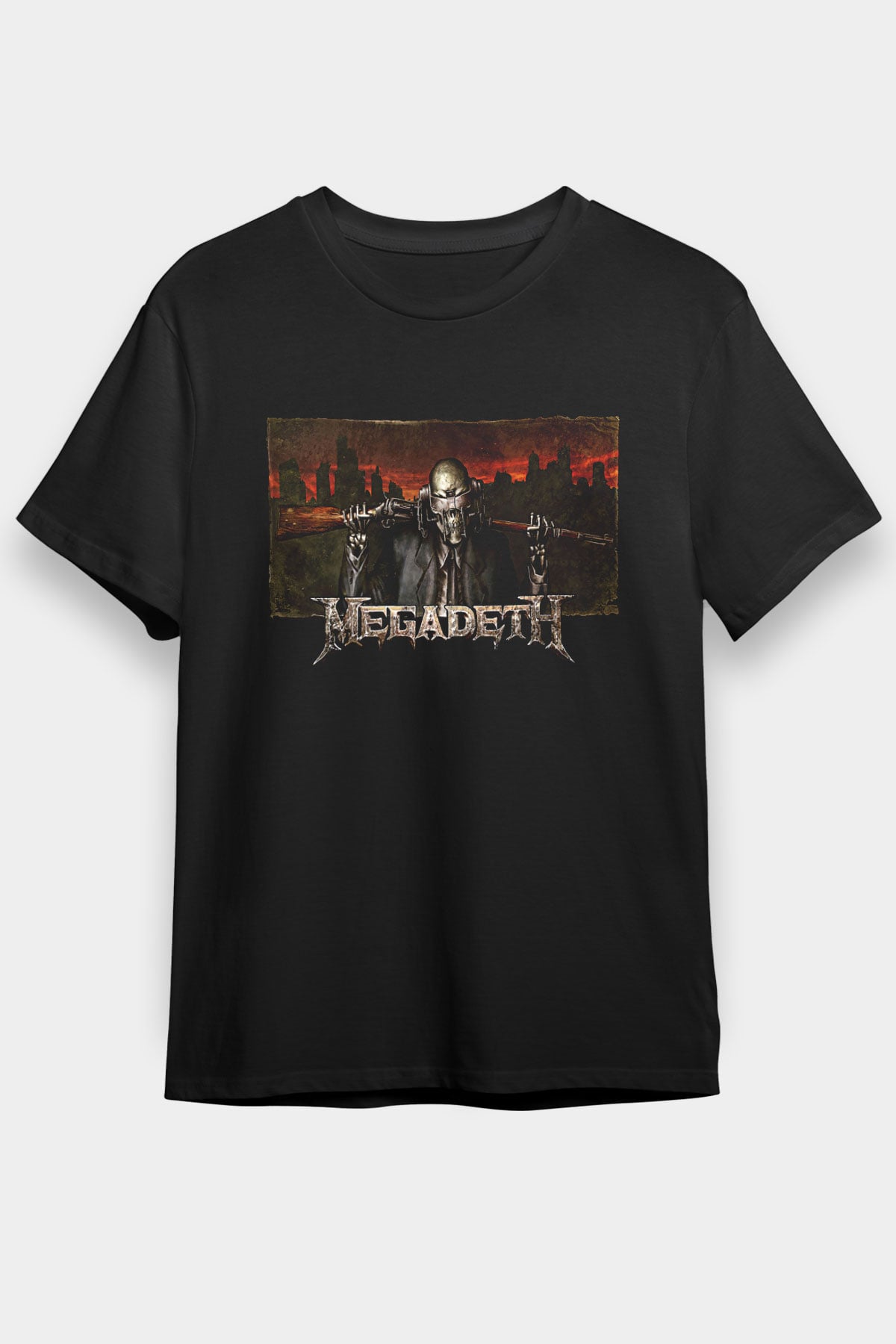 Megadeth Baskılı Unisex Siyah Tişört - Tshirt