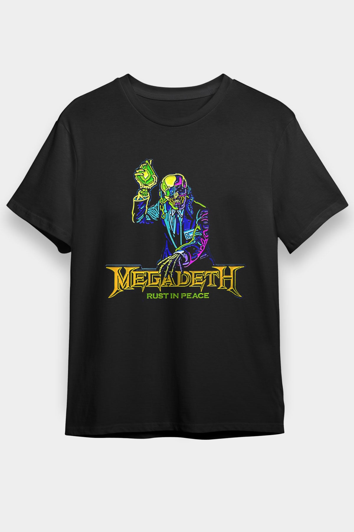 Megadeth Baskılı Unisex Siyah Tişört - Tshirt