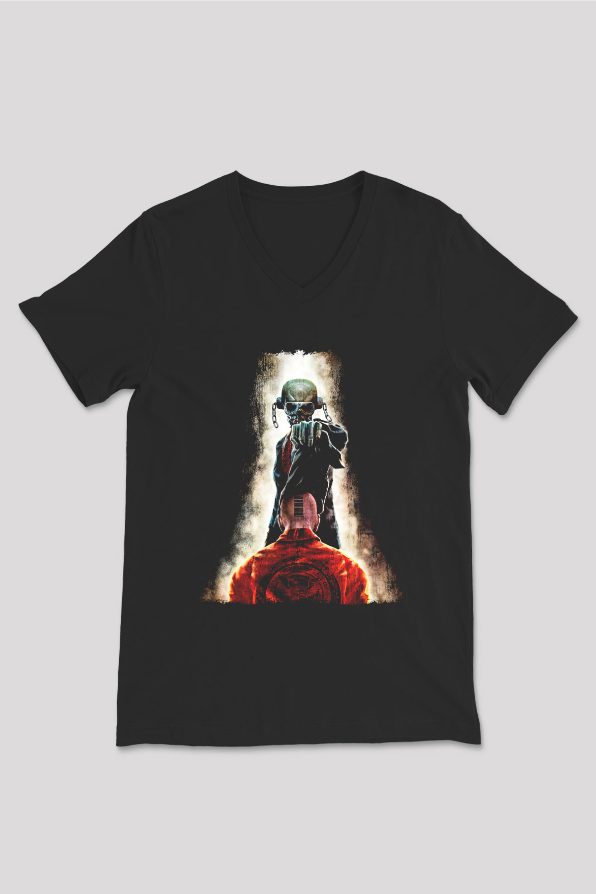 Megadeth Baskılı Unisex Siyah V Yaka Tişört - Tshirt