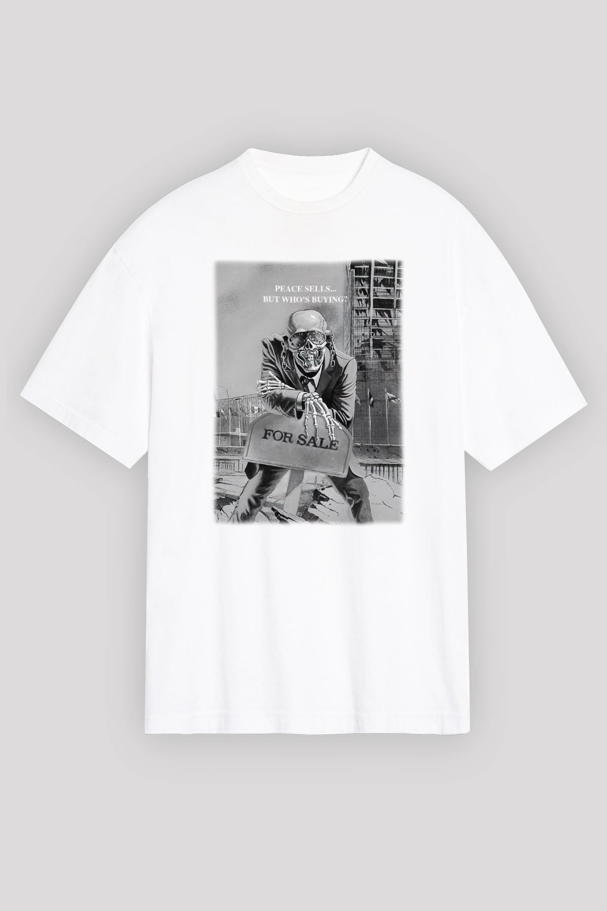 Megadeth Beyaz Unisex Oversize Tişört T-Shirt