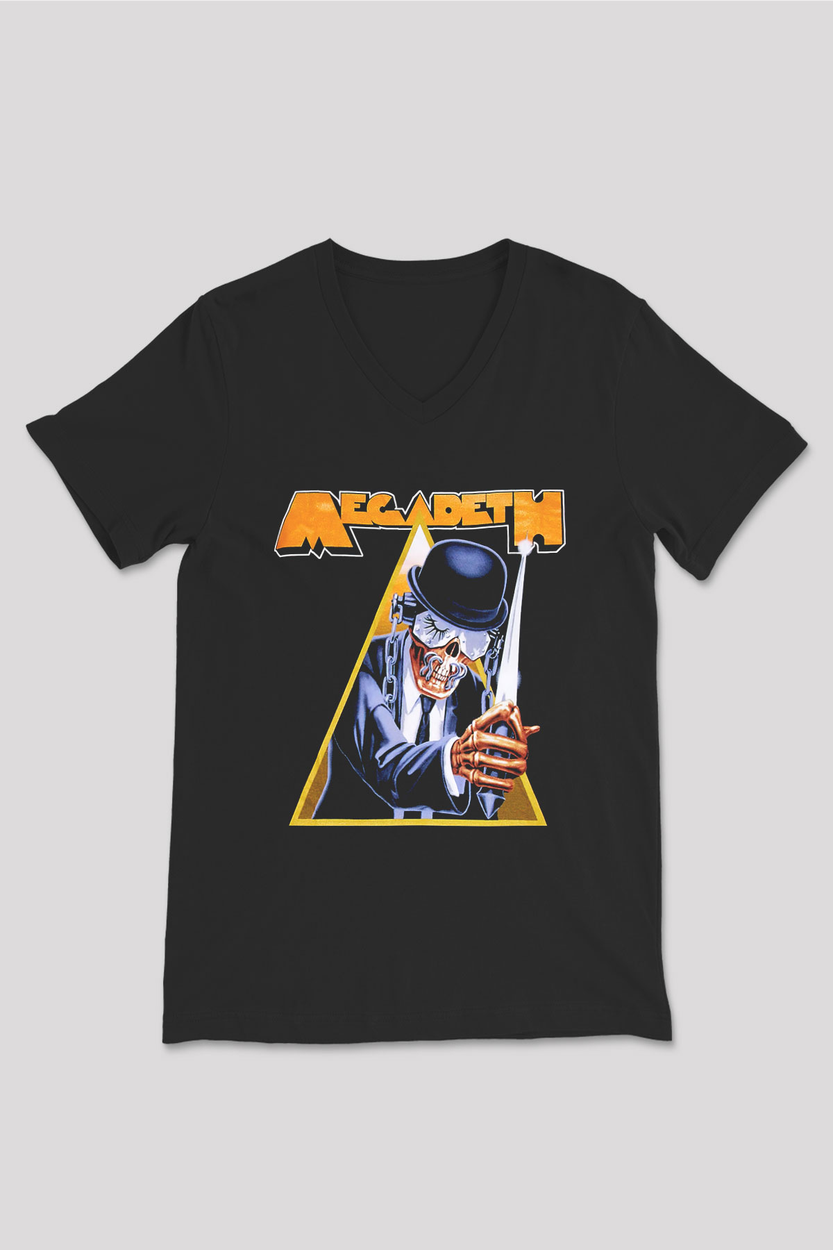 Megadeth Siyah Unisex V Yaka Tişört T-Shirt