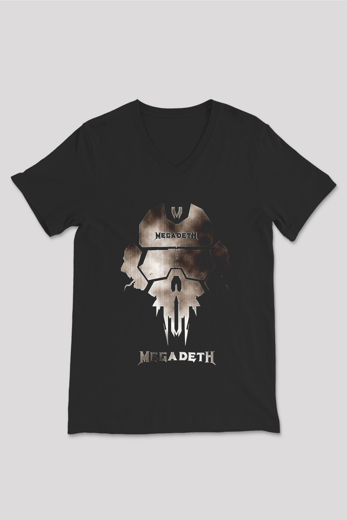 Megadeth Siyah Unisex V Yaka Tişört T-Shirt