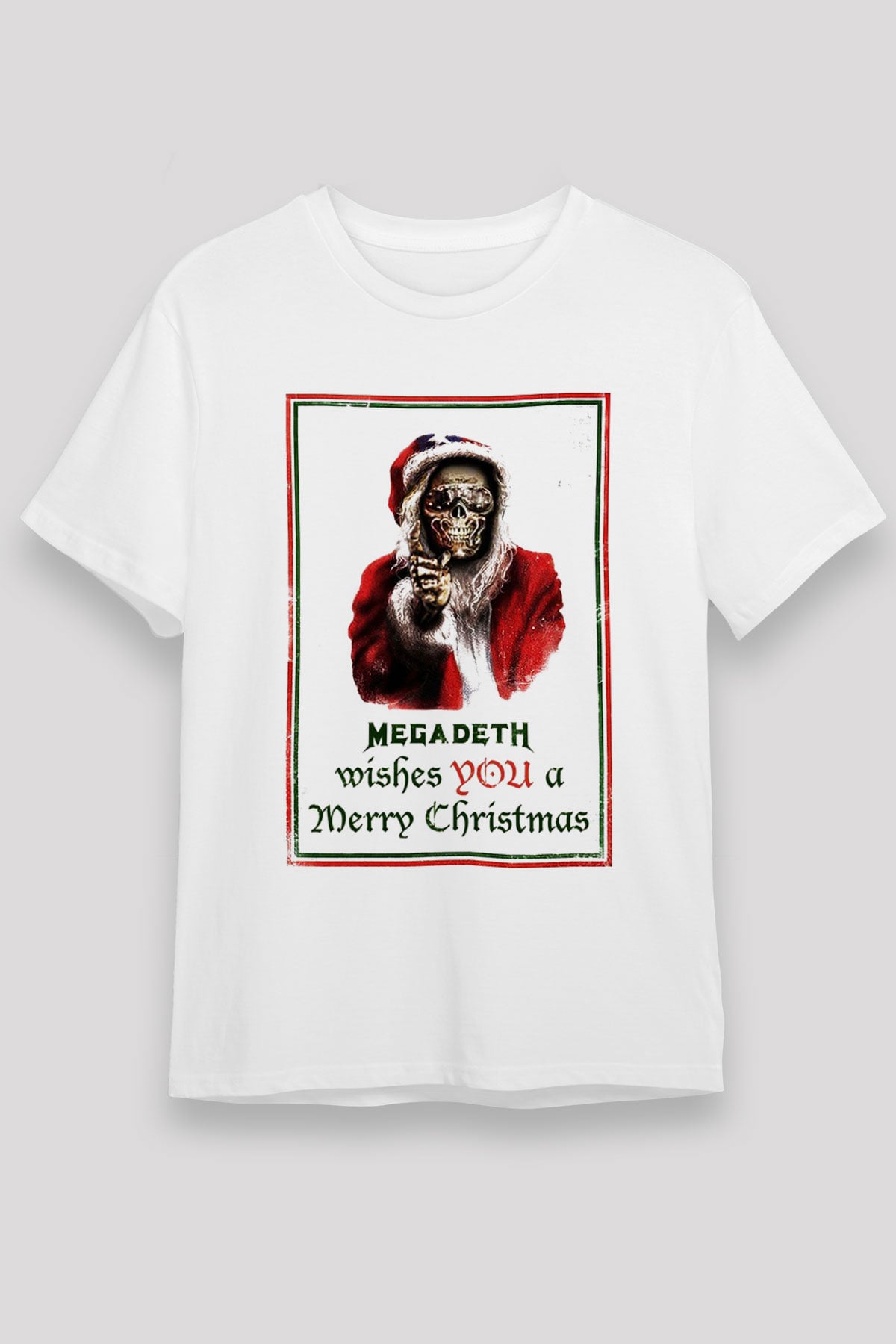 Megadeth Wishes You A Merry Christmas Beyaz Unisex Tişört T-Shirt - TişörtFabrikası