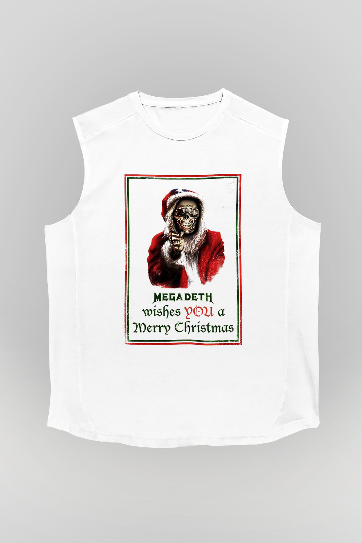Megadeth Wishes You A Merry Christmas Beyaz Unisex Kolsuz Tişört