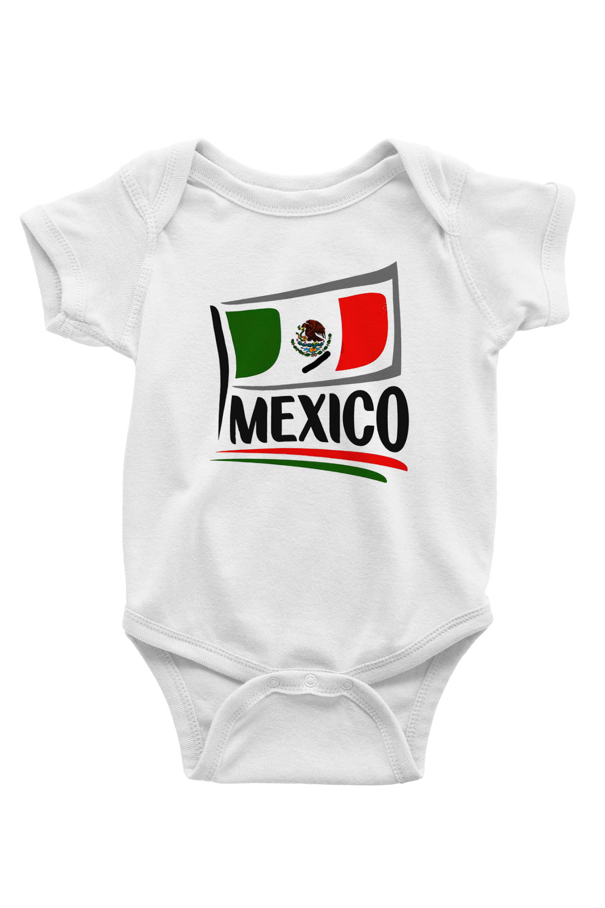 Meksika Baskılı Beyaz Unisex Bebek Body - Zıbın