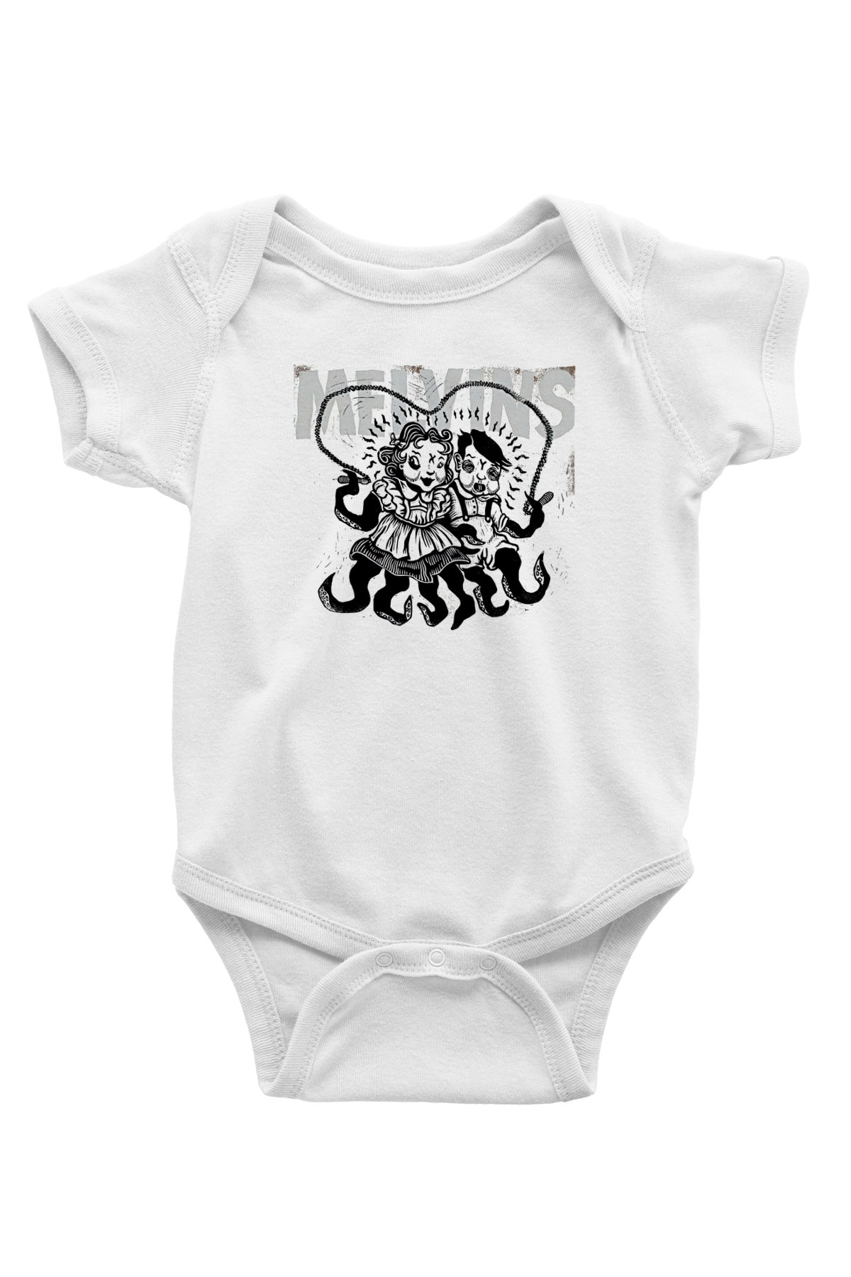 Melvins Baskılı Beyaz Unisex Bebek Body - Zıbın