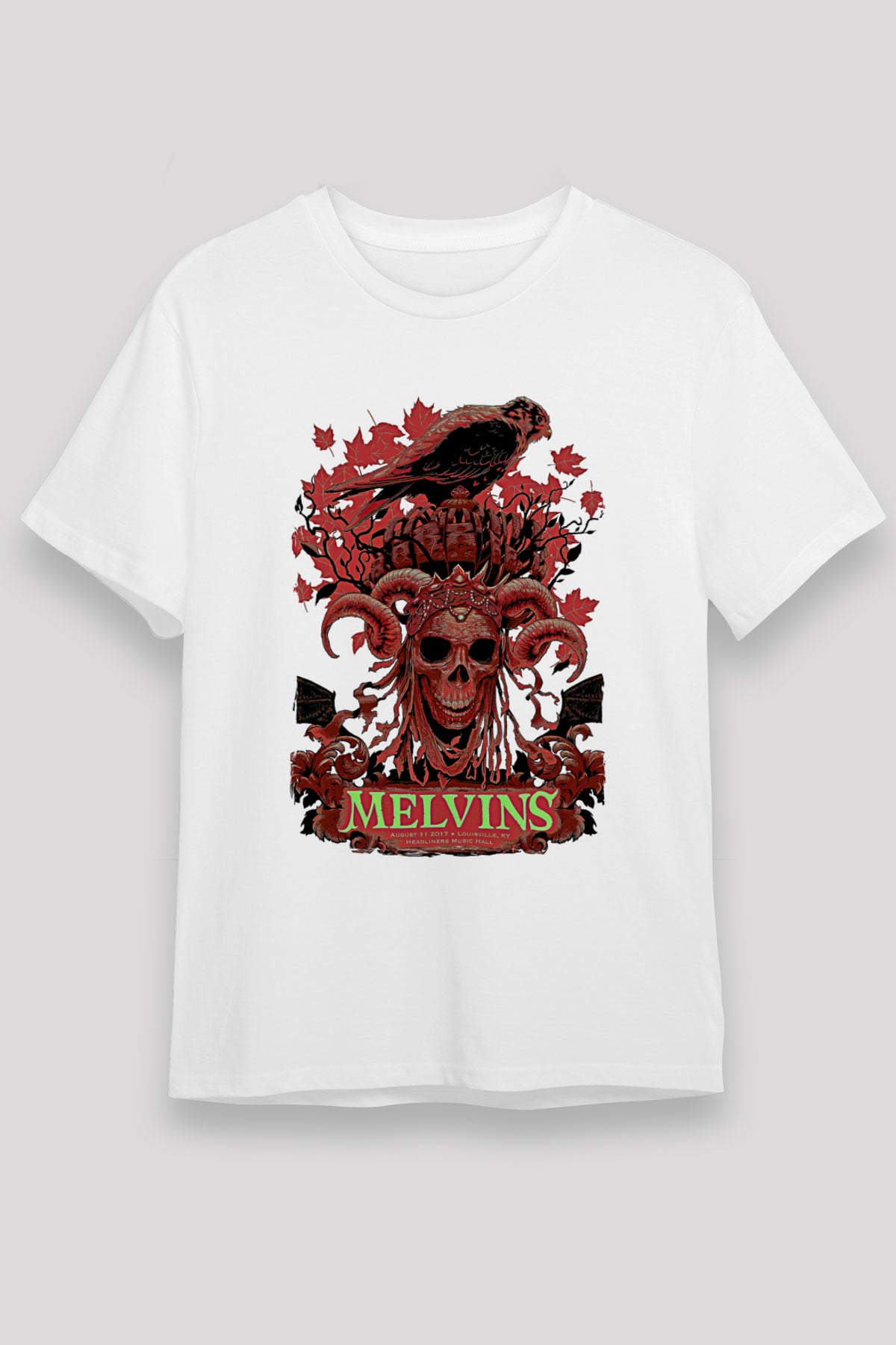 Melvins Baskılı Unisex Beyaz Tişört - Tshirt