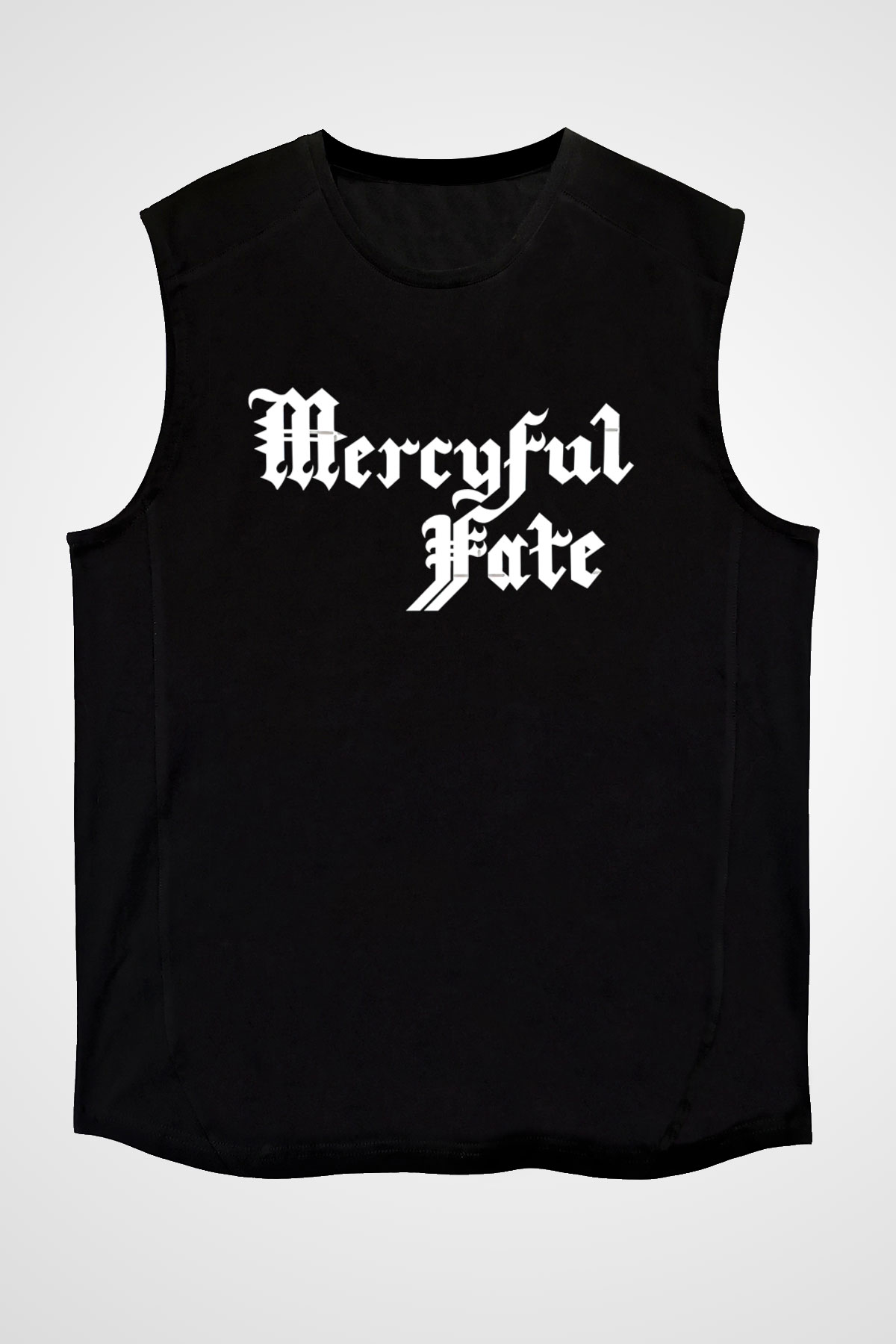 Mercyful Fate Baskılı Unisex Siyah Kolsuz Tişört - Tshirt