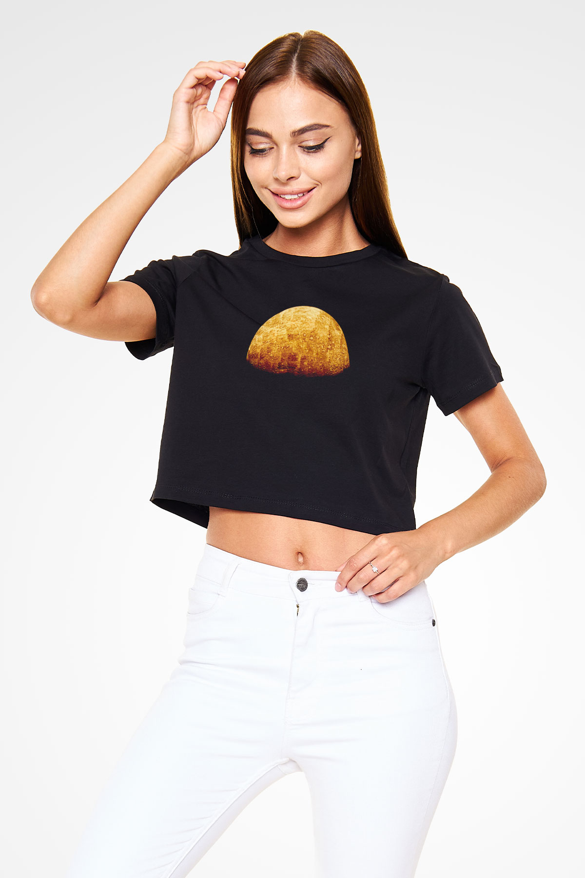 Merkür Siyah  Crop Top Tişört