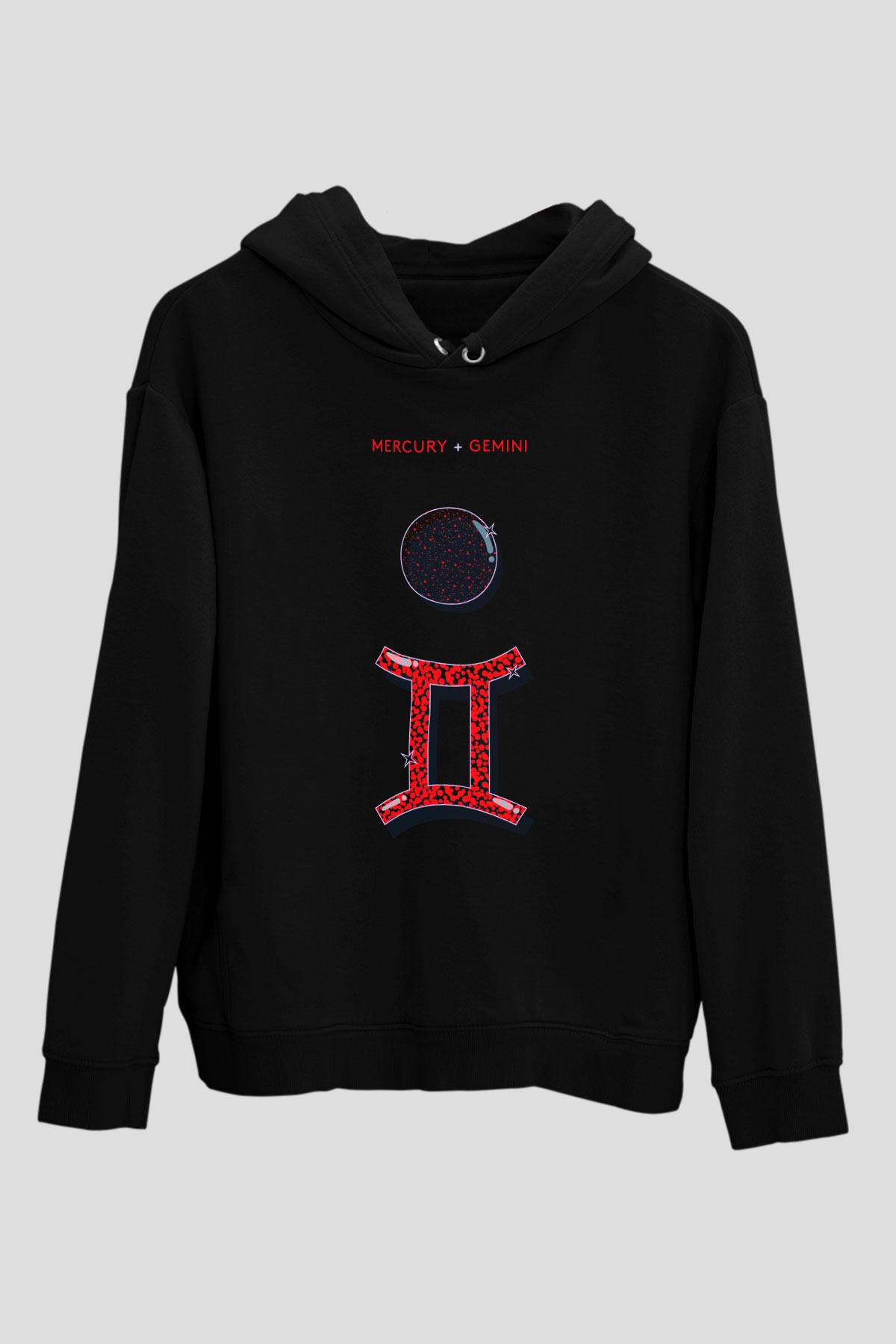 Merkür Siyah Unisex Hoodie