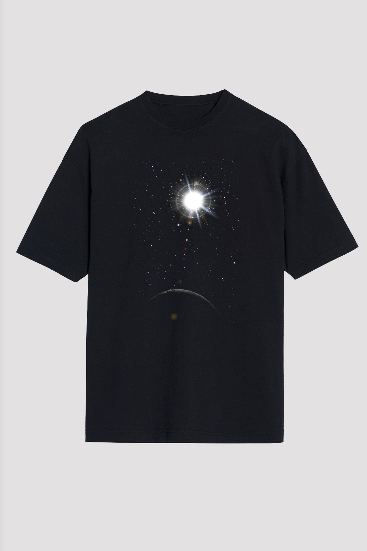 Merkür Siyah Unisex Oversize Tişört T-Shirt