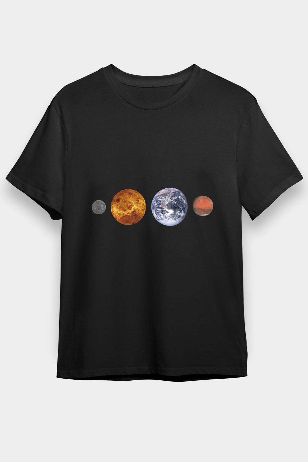 Merkür Siyah Unisex Tişört T-Shirt - TişörtFabrikası