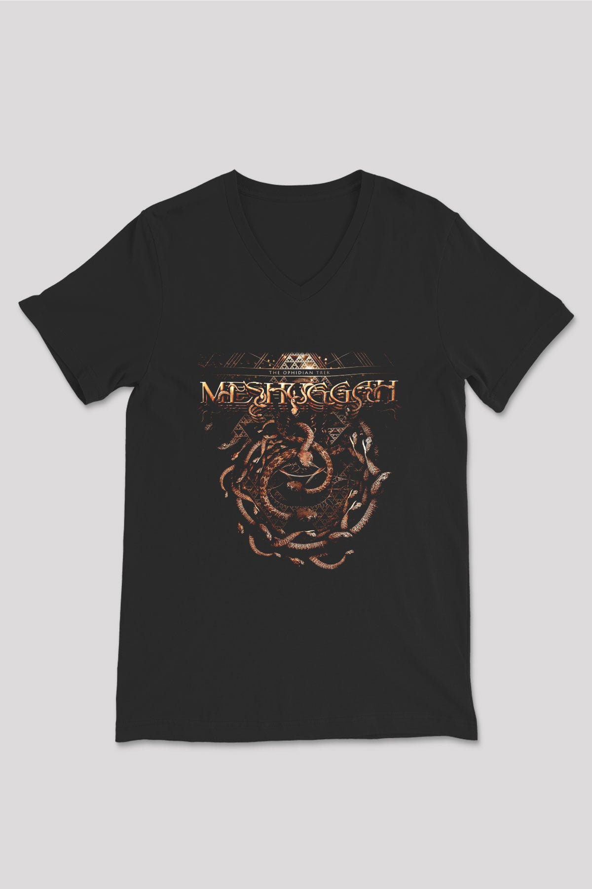 Meshuggah Siyah Unisex V Yaka Tişört T-Shirt