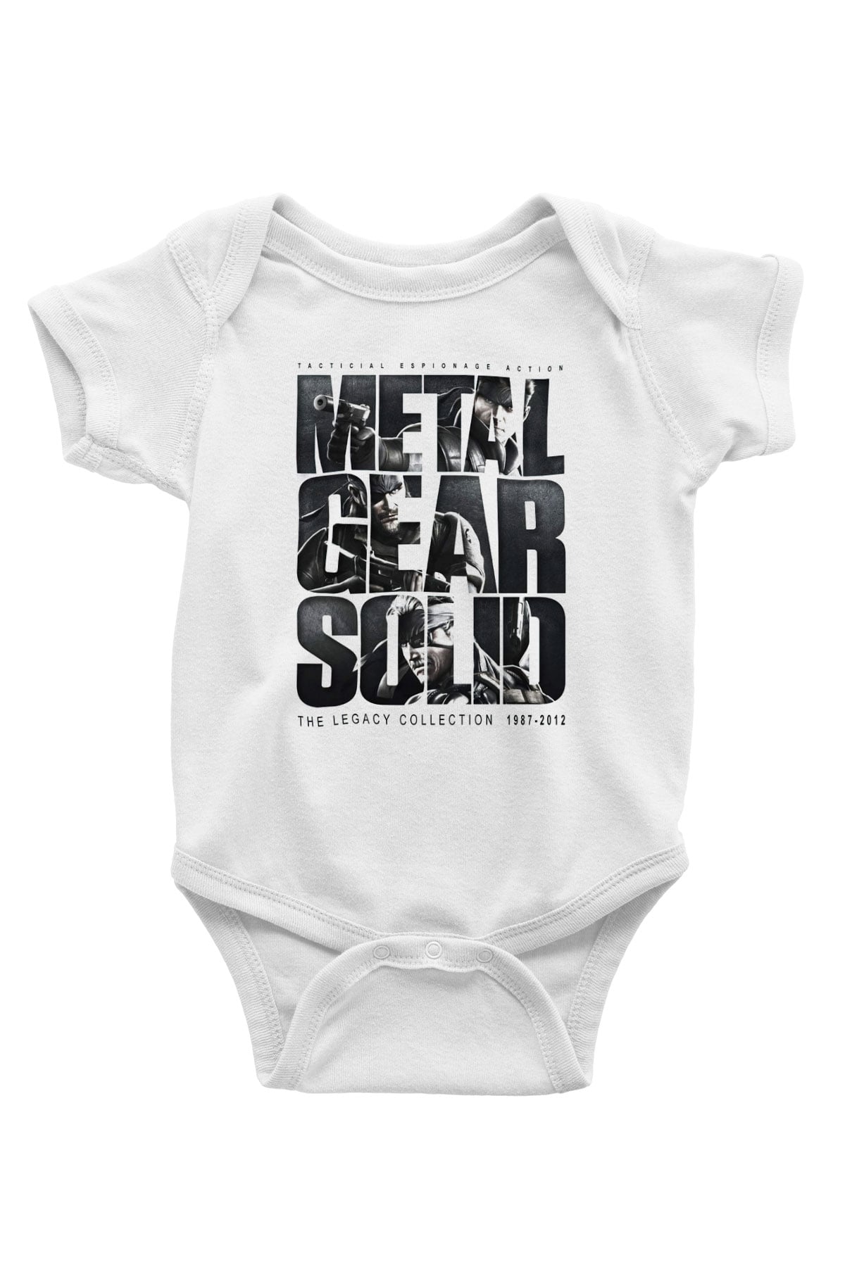 Metal Gear Solid Baskılı Beyaz Unisex Bebek Body - Zıbın