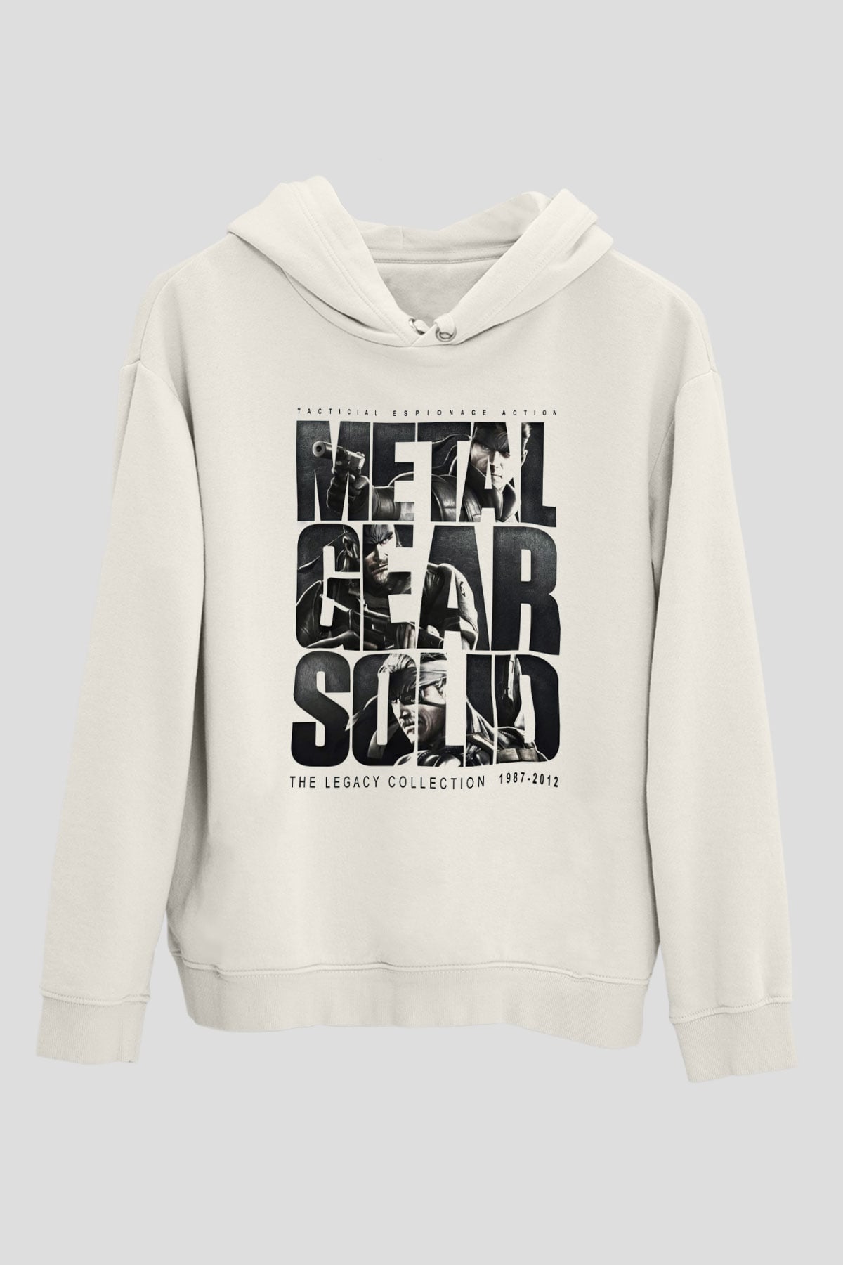 Metal Gear Solid Beyaz Unisex Kapşonlu Sweatshirt