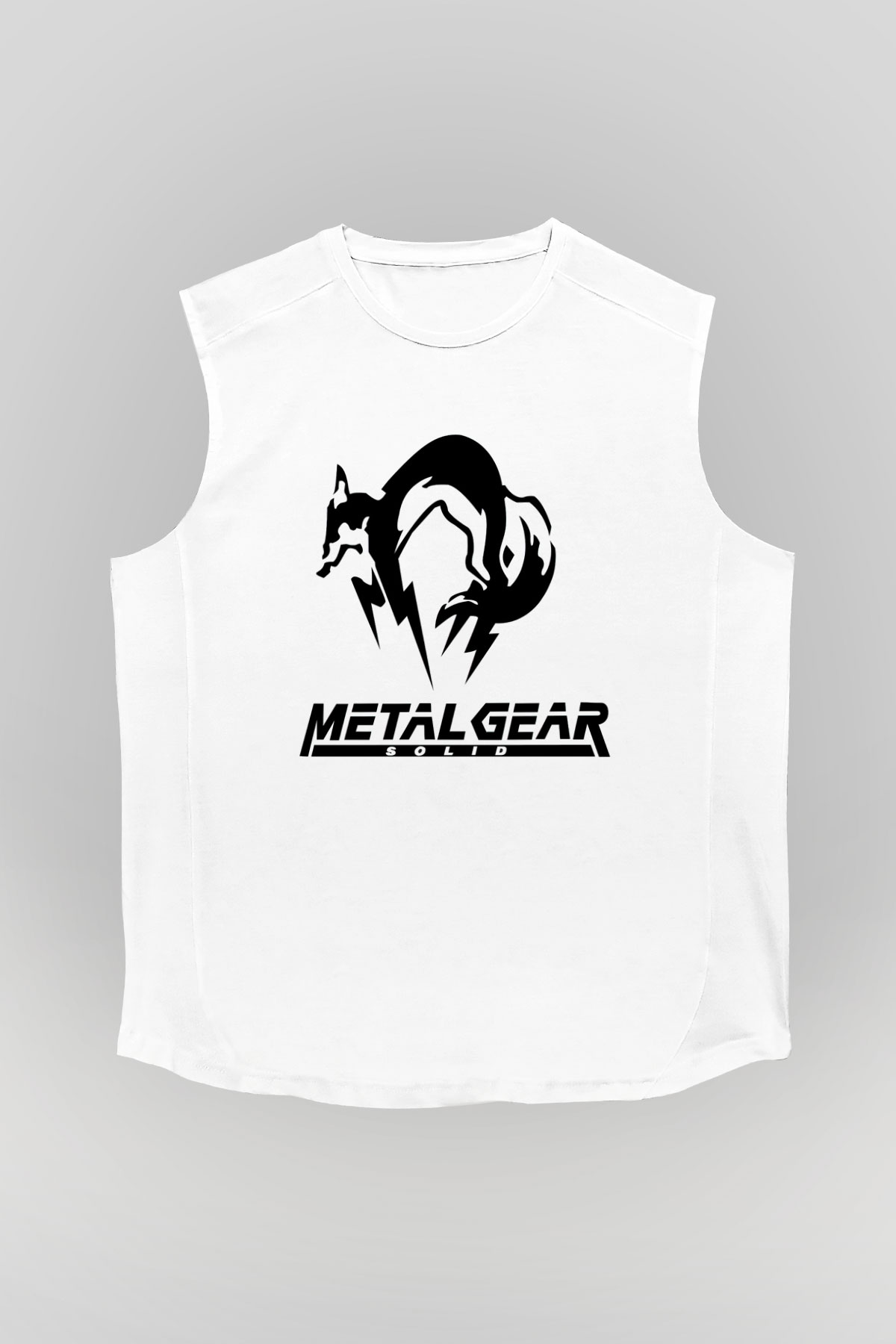 Metal Gear Solid Beyaz Unisex Kolsuz Tişört