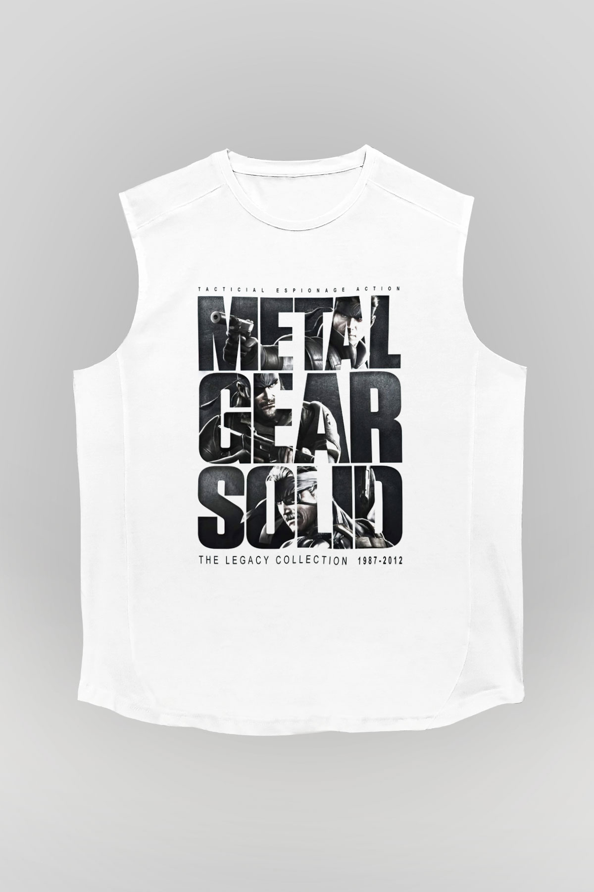 Metal Gear Solid Beyaz Unisex Kolsuz Tişört