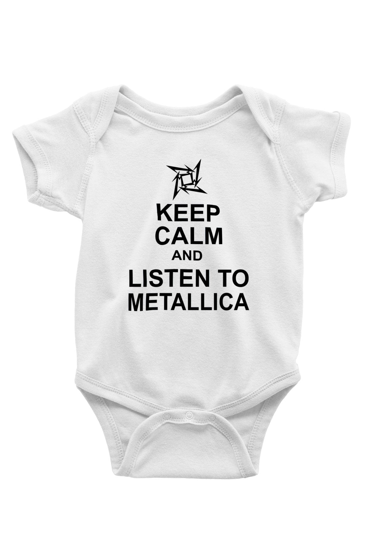 Metallica Baskılı Beyaz Unisex Bebek Body - Zıbın